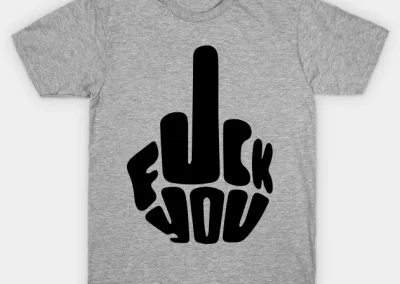 Fuck you middle finger shaped abstract t-shirt