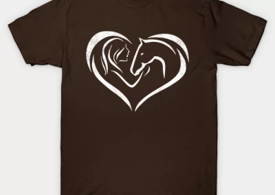 I love my horse heart shaped person petting horse t-shirt