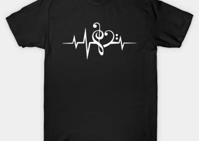 Music is in My Blood music note heartbeat -shirt