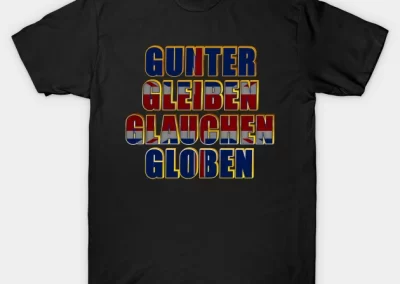 gunter glieben glauchen globen british flag text t-shirt